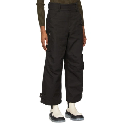 Shop Bottega Veneta Black Canvas Belt Trousers In 1000 Black