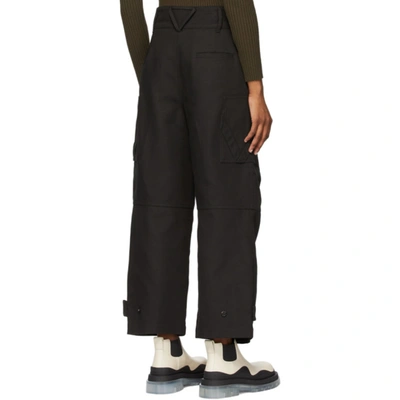 Shop Bottega Veneta Black Canvas Belt Trousers In 1000 Black