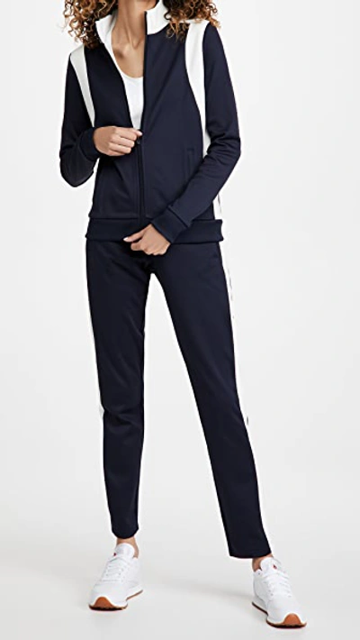 Shop Tory Sport Colorblock Track Jacket In Tory Navy/snow White