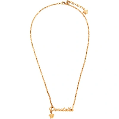 Shop Versace Gold 'donatella' Necklace In Kvo Gold