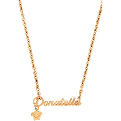 Shop Versace Gold 'donatella' Necklace In Kvo Gold