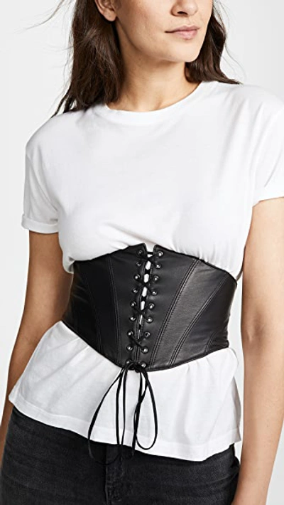 Shop Kiki De Montparnasse Leather Cincher In Black