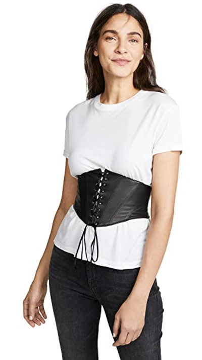 Shop Kiki De Montparnasse Leather Cincher In Black