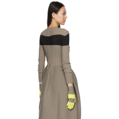 Shop Cfcl Yellow & Taupe Fluted Gloves In Yellow/beige