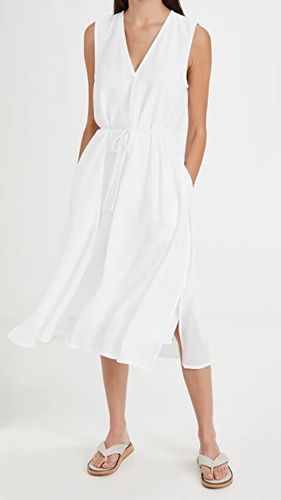 Shop Vince Lightweight Sleeveless Dress In Optic White