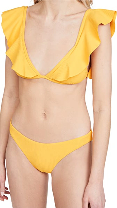 Shop Eberjey Alta Mare Graziela Bikini Top In Golden Yellow