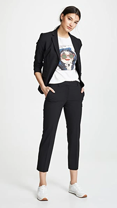 Theory Treeca 2 Cropped Stretch-wool Slim-leg Pants In Black