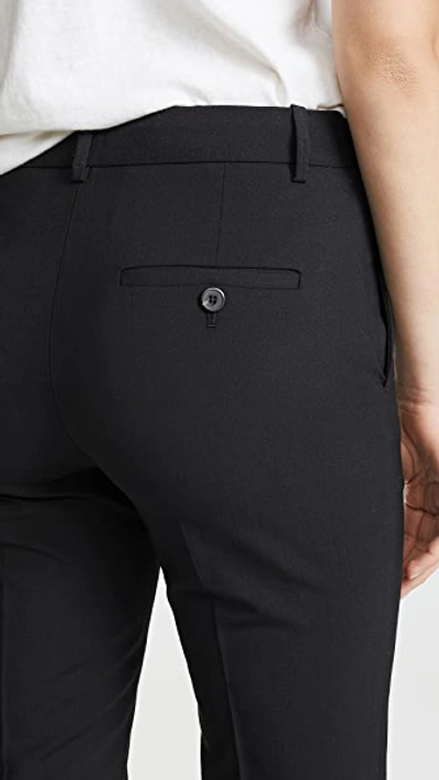 Theory Treeca 2 Cropped Stretch-wool Slim-leg Pants In Black