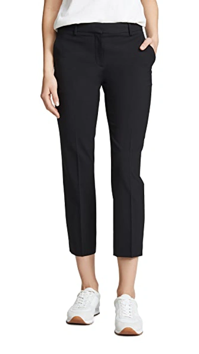 Theory Treeca 2 Cropped Stretch-wool Slim-leg Pants In Black
