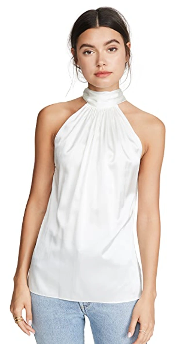 Ramy Brook Lori High Neck Tank Top In Ivory