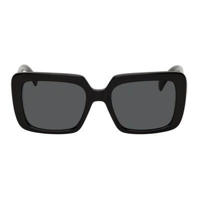 Shop Versace Black Medusa Crytal Square Sunglasses