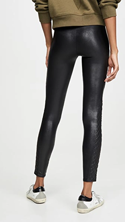 Spanx Faux-leather Mid-rise Leggings In Very Black