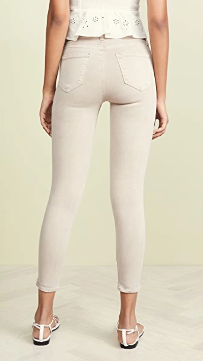 L Agence Margot Cropped Coated High-rise Skinny Jeans In Biscuit