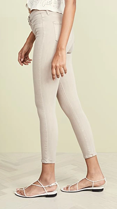 L Agence Margot Cropped Coated High-rise Skinny Jeans In Biscuit