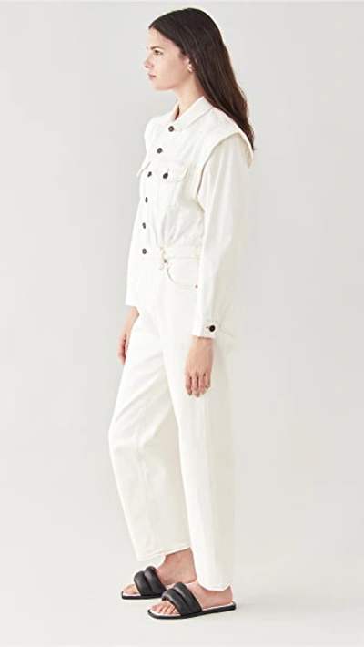 Shop Agolde Reyna Jumpsuit In Porcelain