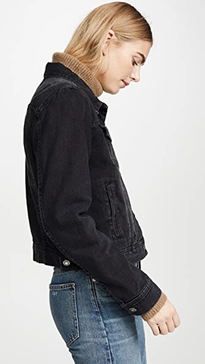 Shop Free People Rumors Denim Jacket Black