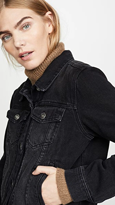 Shop Free People Rumors Denim Jacket Black