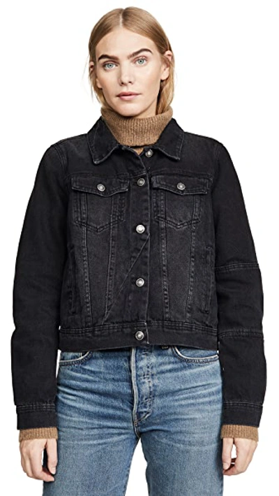 Shop Free People Rumors Denim Jacket Black