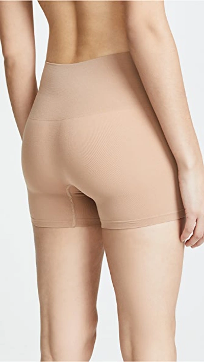Yummie Seamlessly Shaped Ultralight Nylon Shorts In Almond