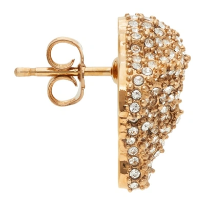 Shop Versace Gold Crystal Medusa Earrings In 4j090 Gold