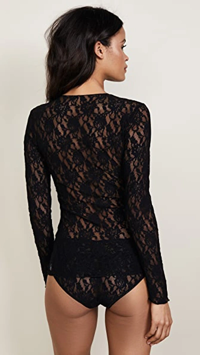 Shop Hanky Panky Signature Lace Unlined Long Sleeve Top Black