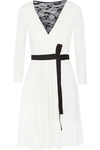 DIANE VON FURSTENBERG Seduction Lace-Paneled Wool-Jersey Wrap Dress