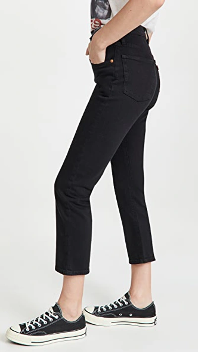 Levi's 501 Crop Jeans In Black Sprout