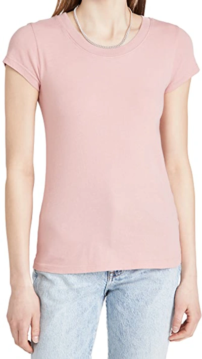 Shop L Agence Cory Scoop Neck Tee In Rose Tan