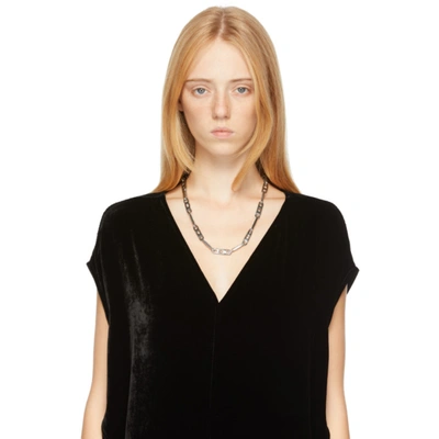 Shop Rick Owens Silver Signature Chain Necklace