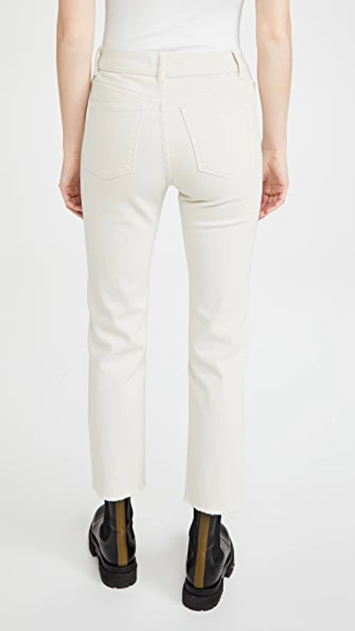 Dl 1961 Patti Straight High Rise Ankle Jeans In Ecru