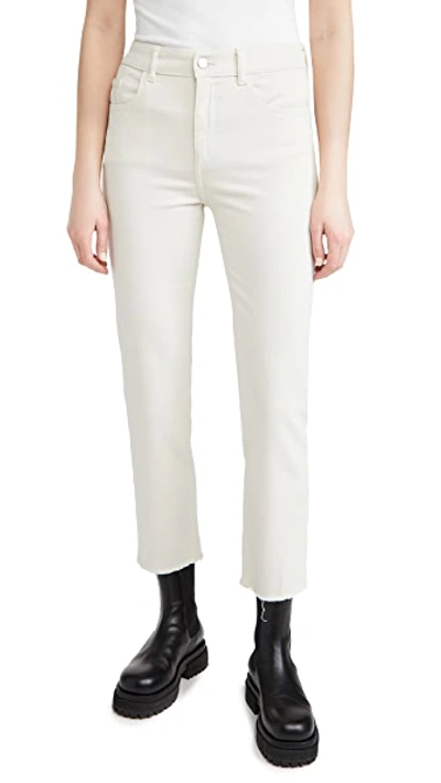 Dl 1961 Patti Straight High Rise Ankle Jeans In Ecru