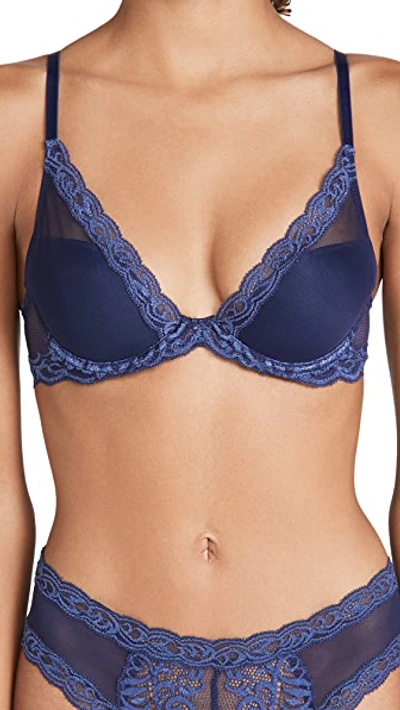 Shop Natori Feathers Plunge Contour Bra In Midnight