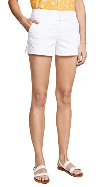 Alice And Olivia Cady Cotton Blend Shorts In White