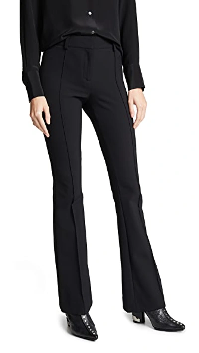 Veronica Beard Hibiscus Black Stretch-twill Trousers In Black