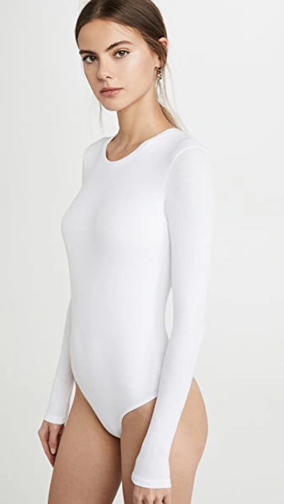 Shop Atm Anthony Thomas Melillo Long Sleeve Bodysuit In White