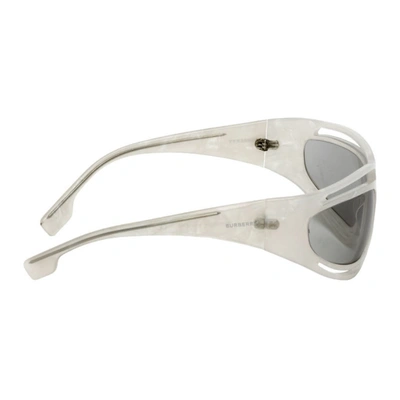 Shop Burberry Off-white Eliot Sunglasses In Beige