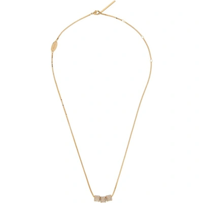 Shop Valentino Gold Rockstud Necklace In Mh5 Gold