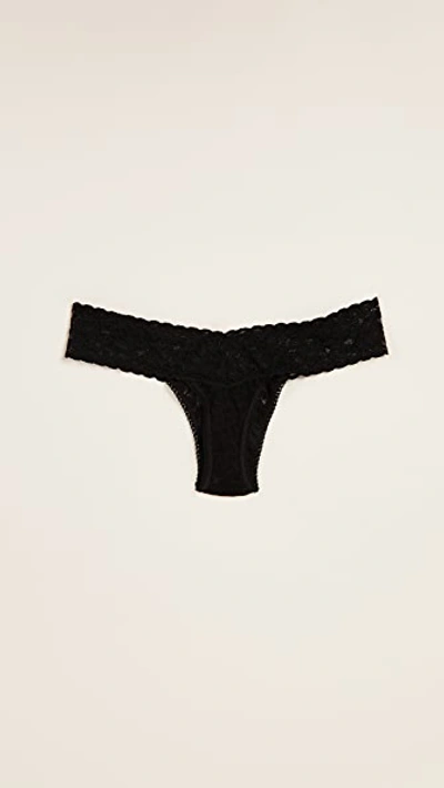Hanky Panky 3 Pack Signature Lace Low Rise Thong In Black