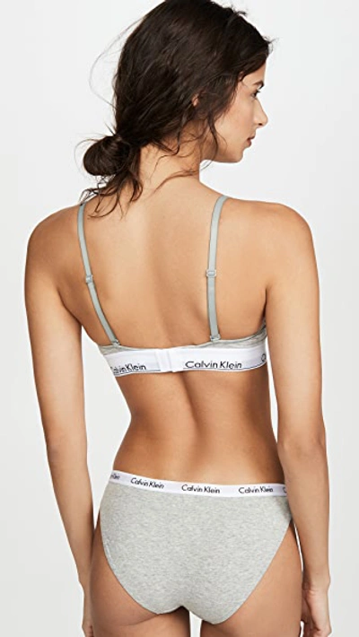 Shop Calvin Klein Underwear Modern Cotton Lightly Lined Triangle Bralette Grey