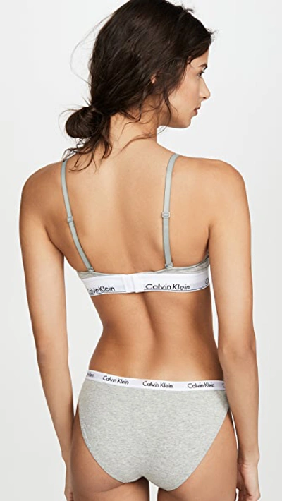 Calvin Klein Underwear Modern Cotton Lightly Lined Triangle Bralette In Grey