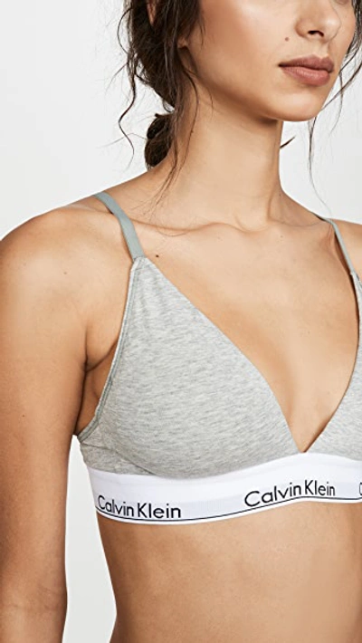 Calvin Klein Underwear Modern Cotton Lightly Lined Triangle Bralette In Grey