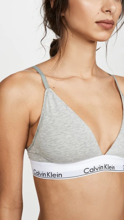 Calvin Klein Underwear Modern Cotton Lightly Lined Triangle Bralette In  Grey