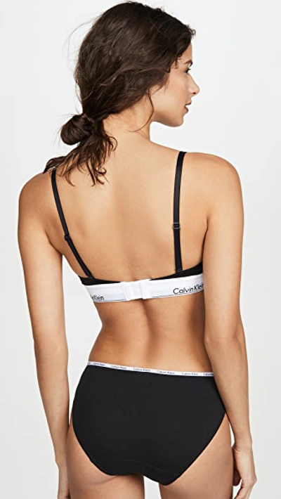 Shop Calvin Klein Underwear Modern Cotton Lightly Lined Triangle Bralette Black