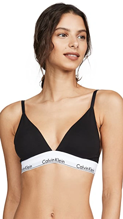 Calvin Klein Underwear Modern Cotton Lightly Lined Triangle Bralette In Black