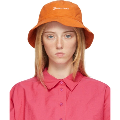 Shop Jacquemus Orange La Montagne 'le Bob Picchu' Bucket Hat In 750 Orange
