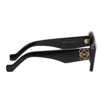 Shop Loewe Black Oversized Cat-eye Sunglasses In 01a Black