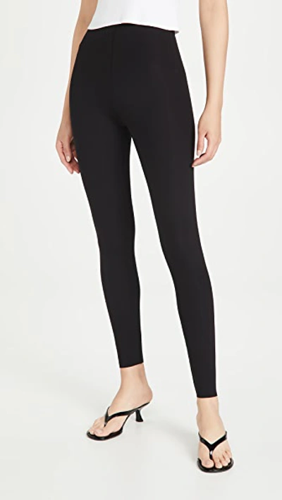 Commando Black Velvet Leggings In Black