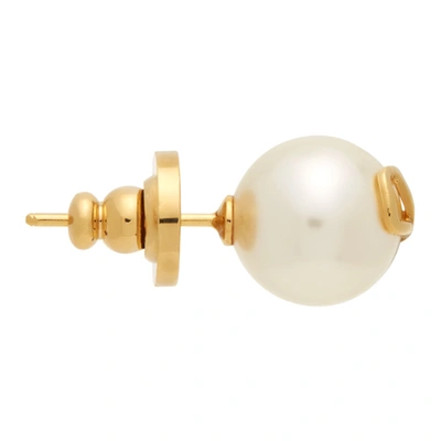 Shop Valentino Gold Faux-pearl Vlogo Earrings In Cs4 Gold/cr