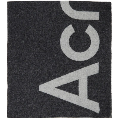 Shop Acne Studios Black Logo Scarf In 900 Black