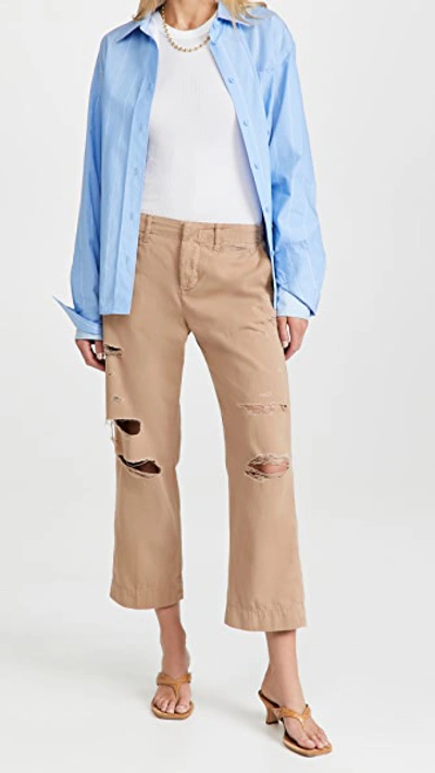 Shop Frame Le Tomboy Trousers In Washed Dark Sand